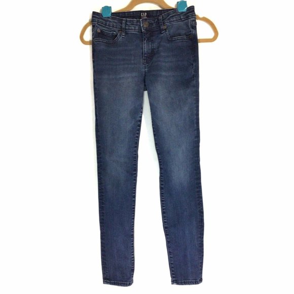 GAP 1969 Blue Jeggings with leg zippers size 0 or 25 EUC leggings skinny jeans - Picture 2 of 7